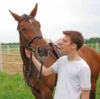 Young man and horse